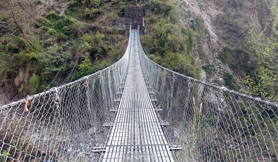 Bridge On The Way To Annapurna
