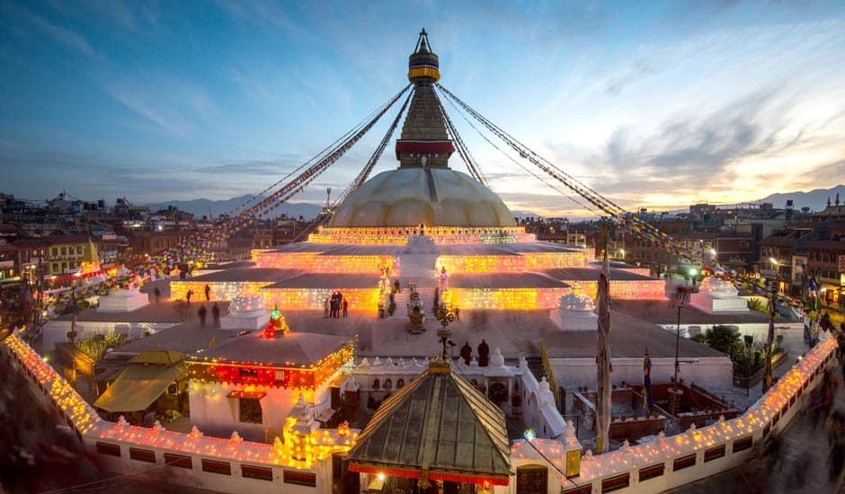 Night View of Boudhanath Stupa