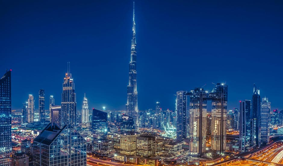 Night View of Dubai City