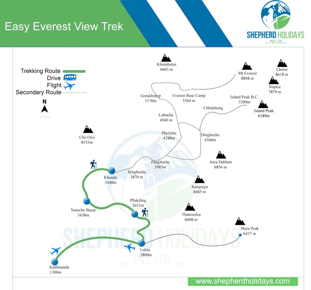 Easy Everest View TrekMap