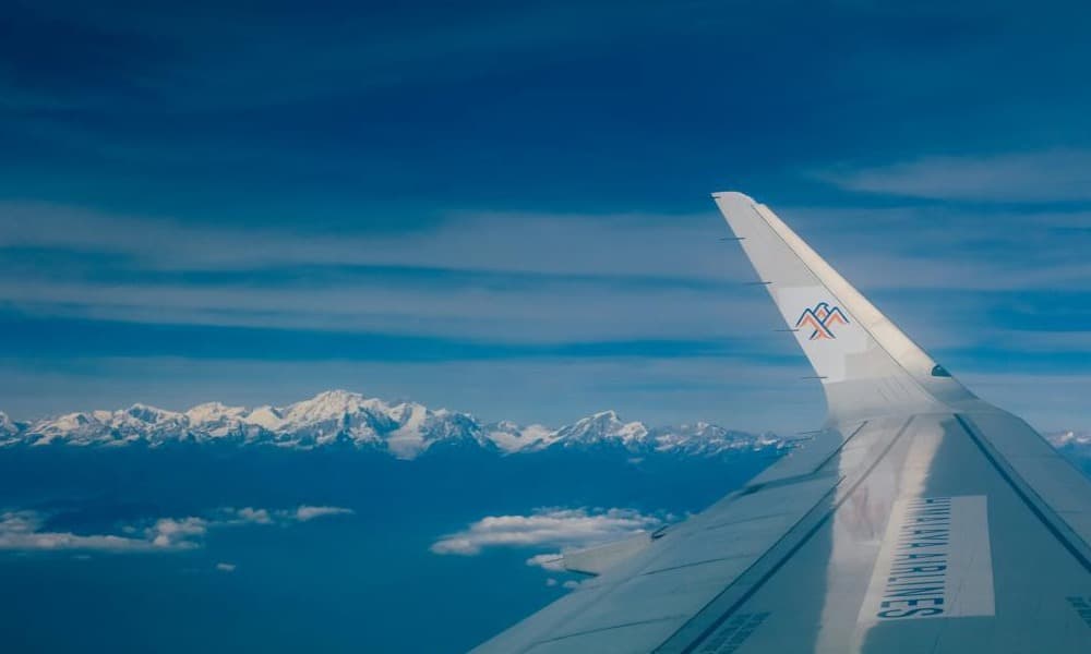Mountain flight in Nepal